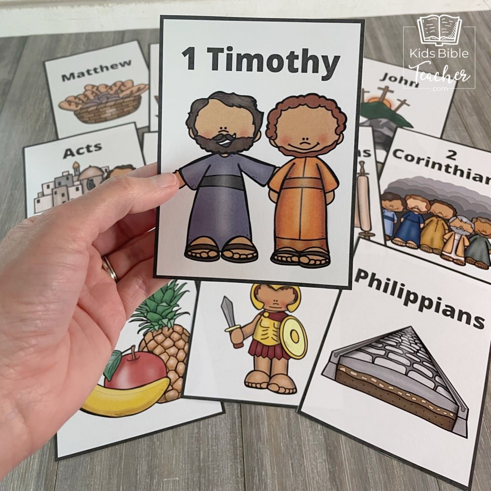 New Testament Books of the Bible Flash Cards with Pictures for Kids