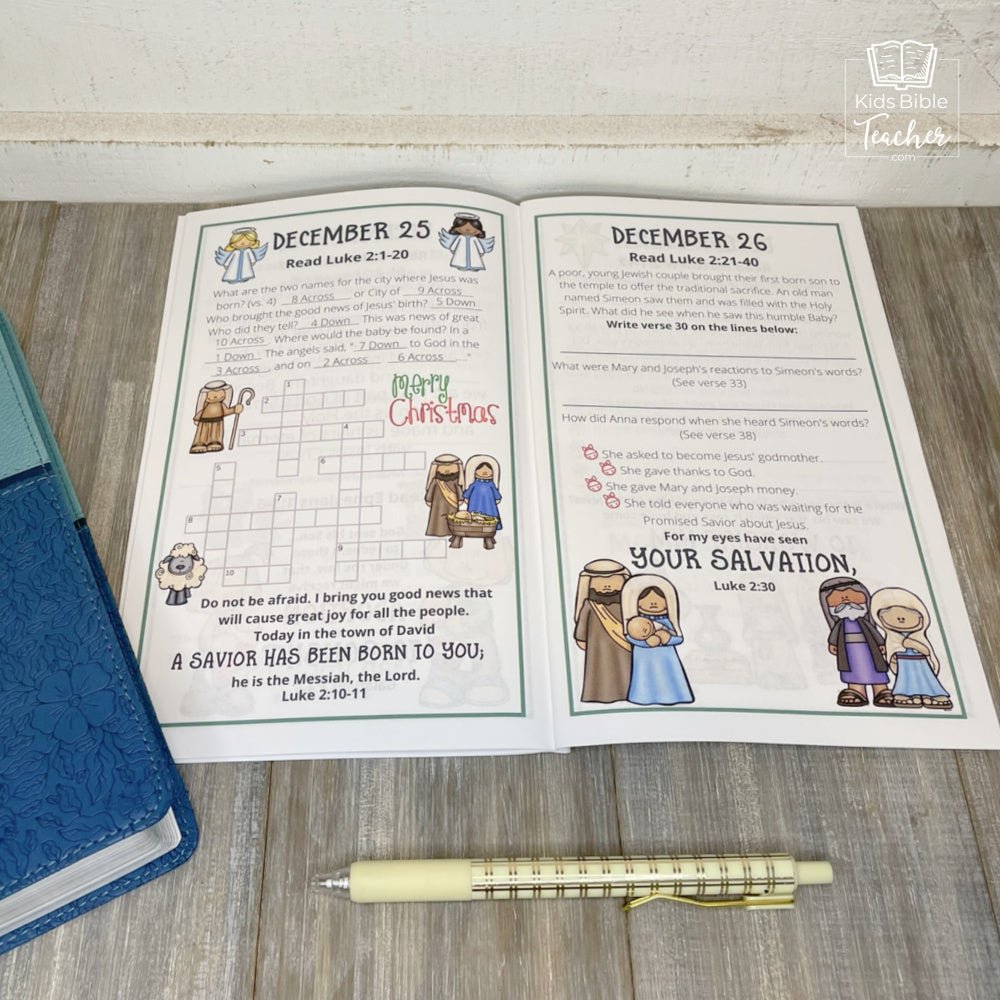 December Journal Pages with Bible Verses - Christmas Journal Pages for Advent