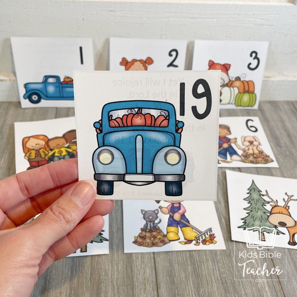 Thanksgiving Calendar Cards with Bible Verses - November Calendar Cards