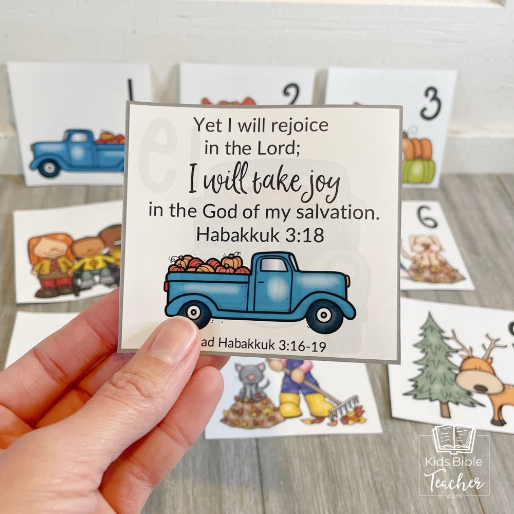 Thanksgiving Calendar Cards with Bible Verses - November Calendar Cards