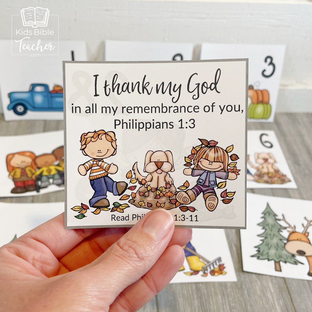 Thanksgiving Calendar Cards with Bible Verses - November Calendar Cards