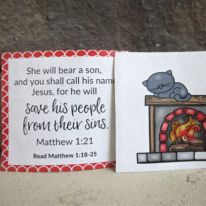 December Calendar Cards with Christmas Bible Verses - Advent Calendar Cards