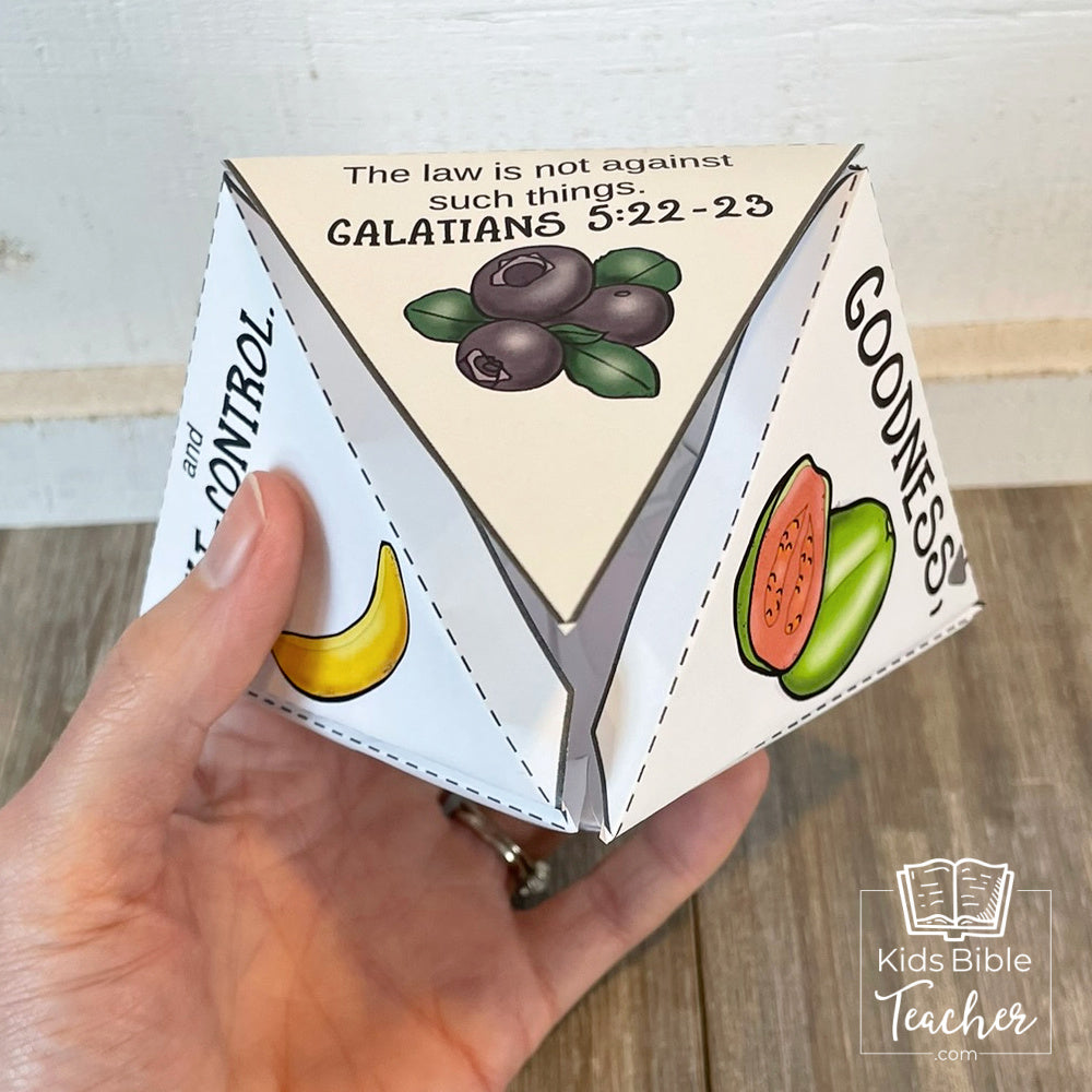 Fruit of the Spirit 3D Paper Craft for Kids featuring Galatians 5:22-23