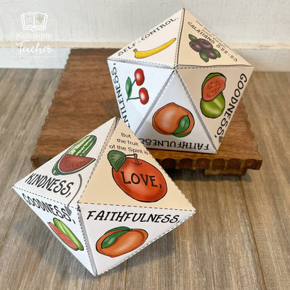 Fruit of the Spirit 3D Paper Craft for Kids featuring Galatians 5:22-23