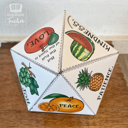 Fruit of the Spirit 3D Paper Craft for Kids featuring Galatians 5:22-23