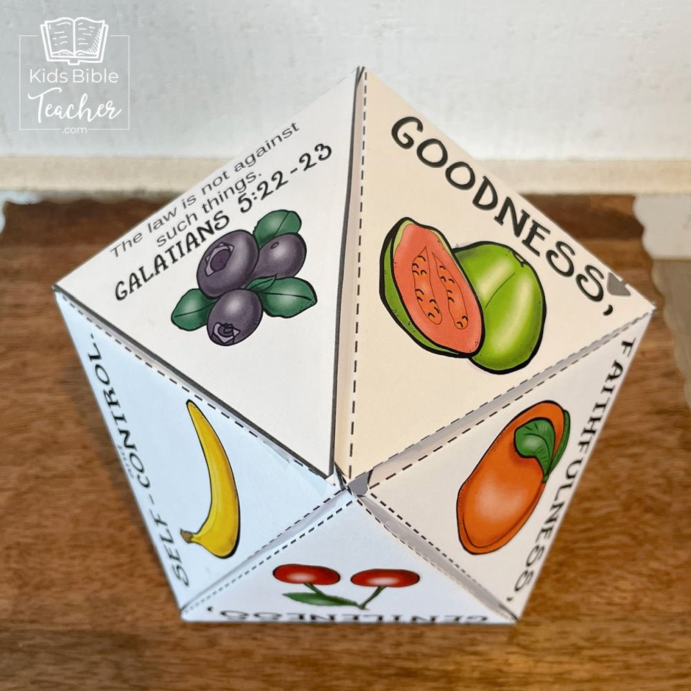 Fruit of the Spirit 3D Paper Craft for Kids featuring Galatians 5:22-23