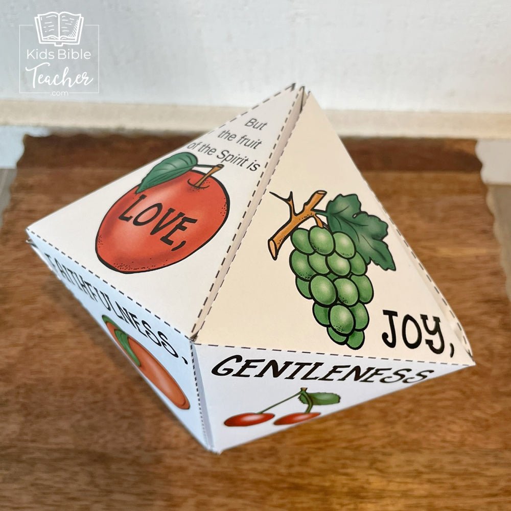 Fruit of the Spirit 3D Paper Craft for Kids featuring Galatians 5:22-23