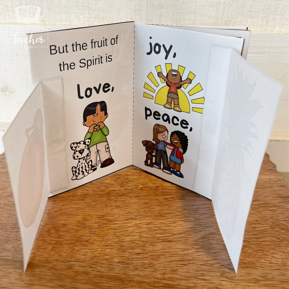 Fruit of the Spirit Mini Book Craft for Kids featuring Galatians 5:22-23