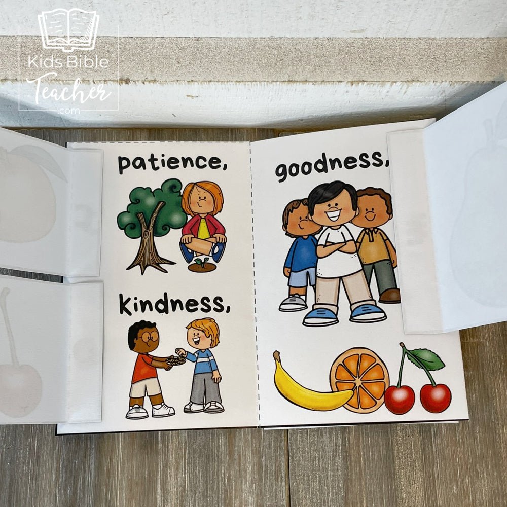 Fruit of the Spirit Mini Book Craft for Kids featuring Galatians 5:22-23