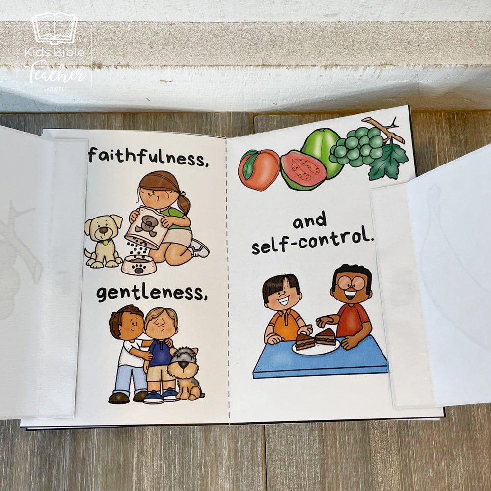 Fruit of the Spirit Mini Book Craft for Kids featuring Galatians 5:22-23