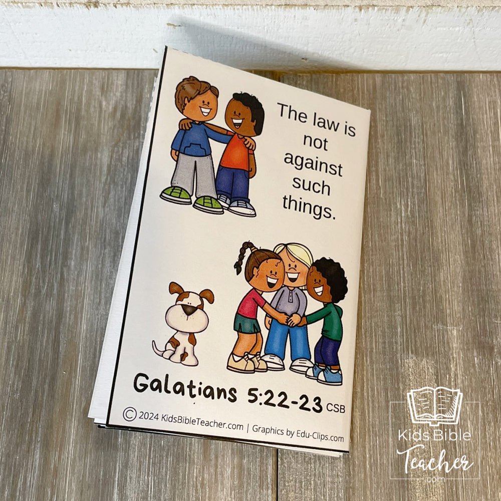 Fruit of the Spirit Mini Book Craft for Kids featuring Galatians 5:22-23