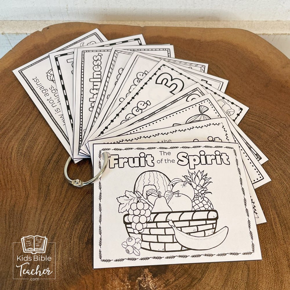 Fruit of the Spirit Activity Booklet Pages and Mini Cards in Black and White