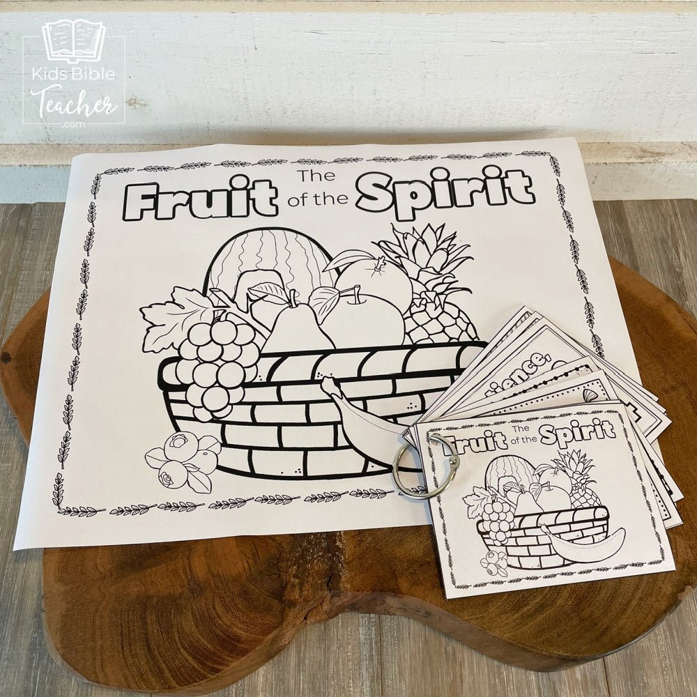 Fruit of the Spirit Activity Booklet Pages and Mini Cards in Black and White