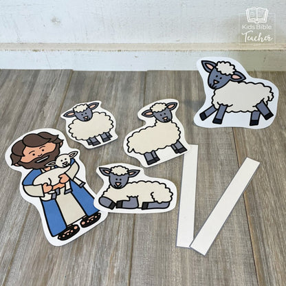 The Good Shepherd Bible Craft for Kids | Stand Up Shepherd Sheep Puppets | Paper Dolls