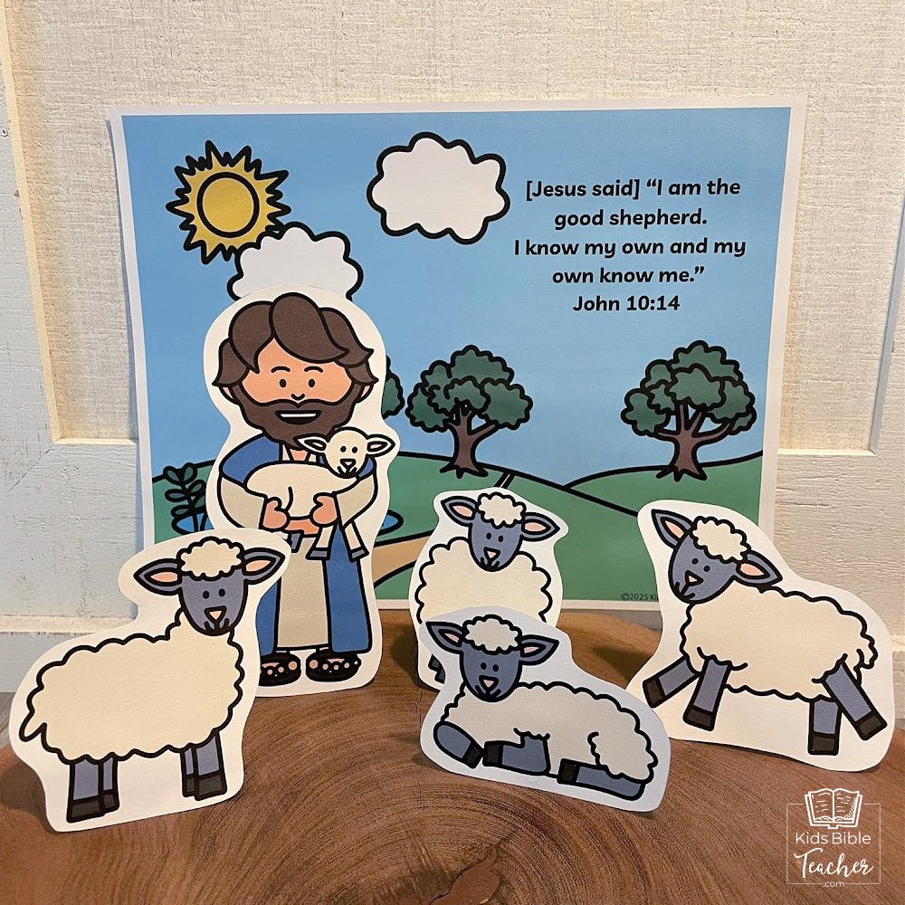 The Good Shepherd Bible Craft for Kids | Stand Up Shepherd Sheep Puppets | Paper Dolls