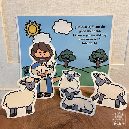 The Good Shepherd Bible Craft for Kids | Stand Up Shepherd Sheep Puppets | Paper Dolls