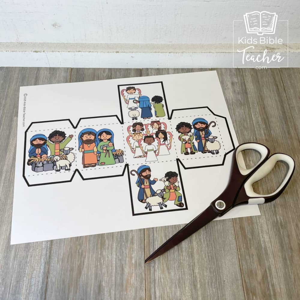 Shepherds and Angels Bible Story Cube Christmas Nativity Craft