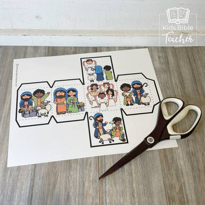 Shepherds and Angels Bible Story Cube Christmas Nativity Craft