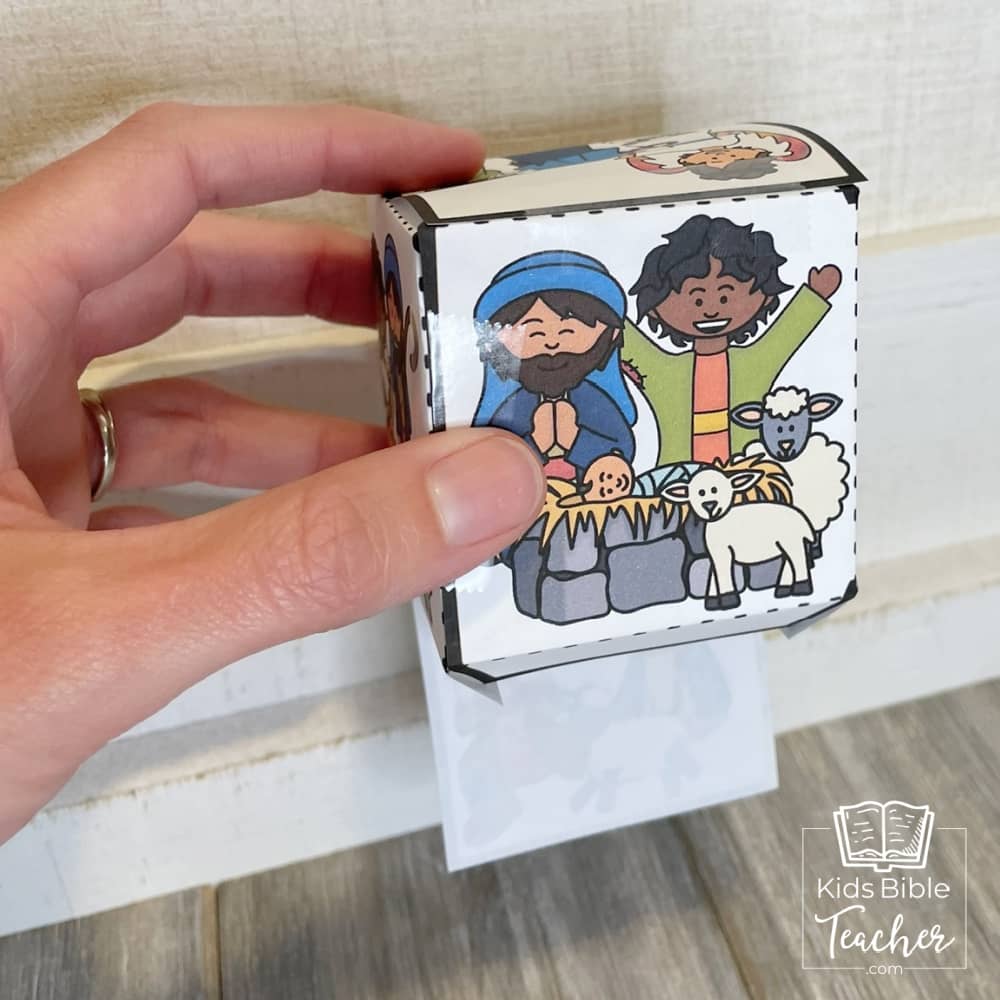 Shepherds and Angels Bible Story Cube Christmas Nativity Craft
