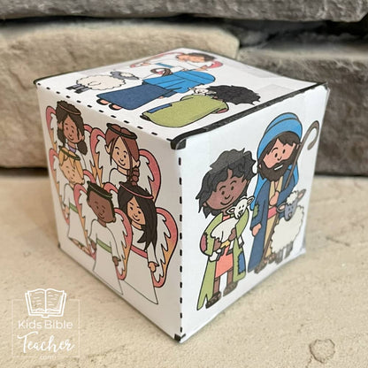 Shepherds and Angels Bible Story Cube Christmas Nativity Craft