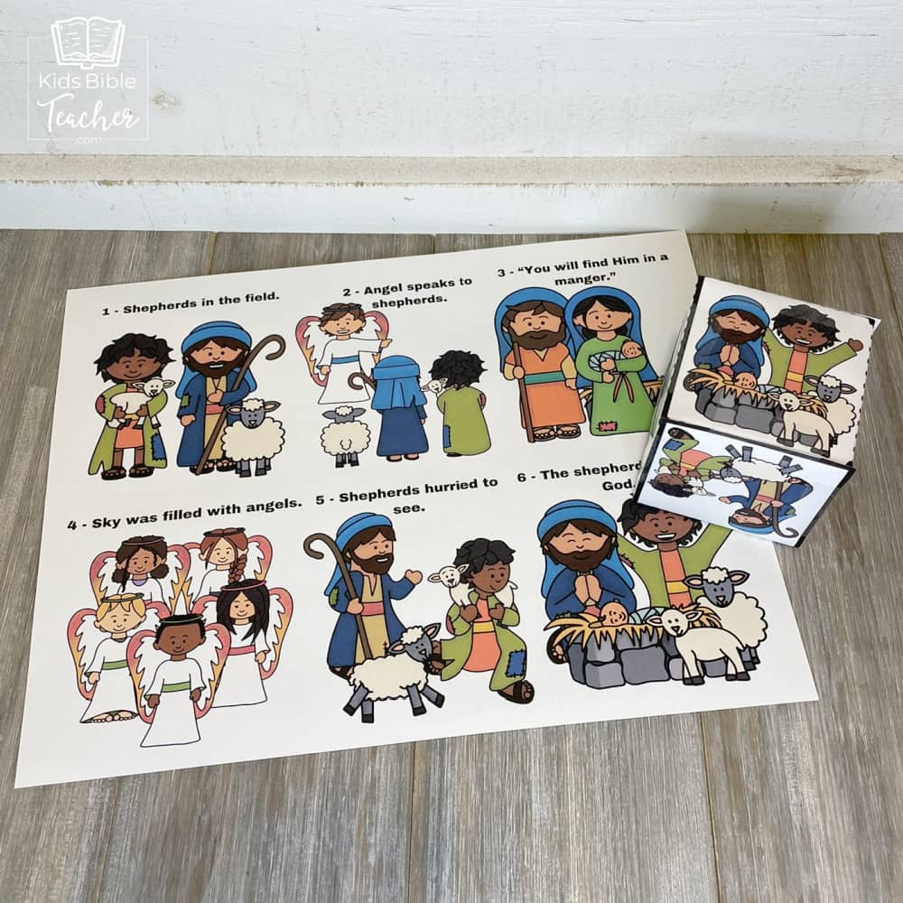 Shepherds and Angels Bible Story Cube Christmas Nativity Craft