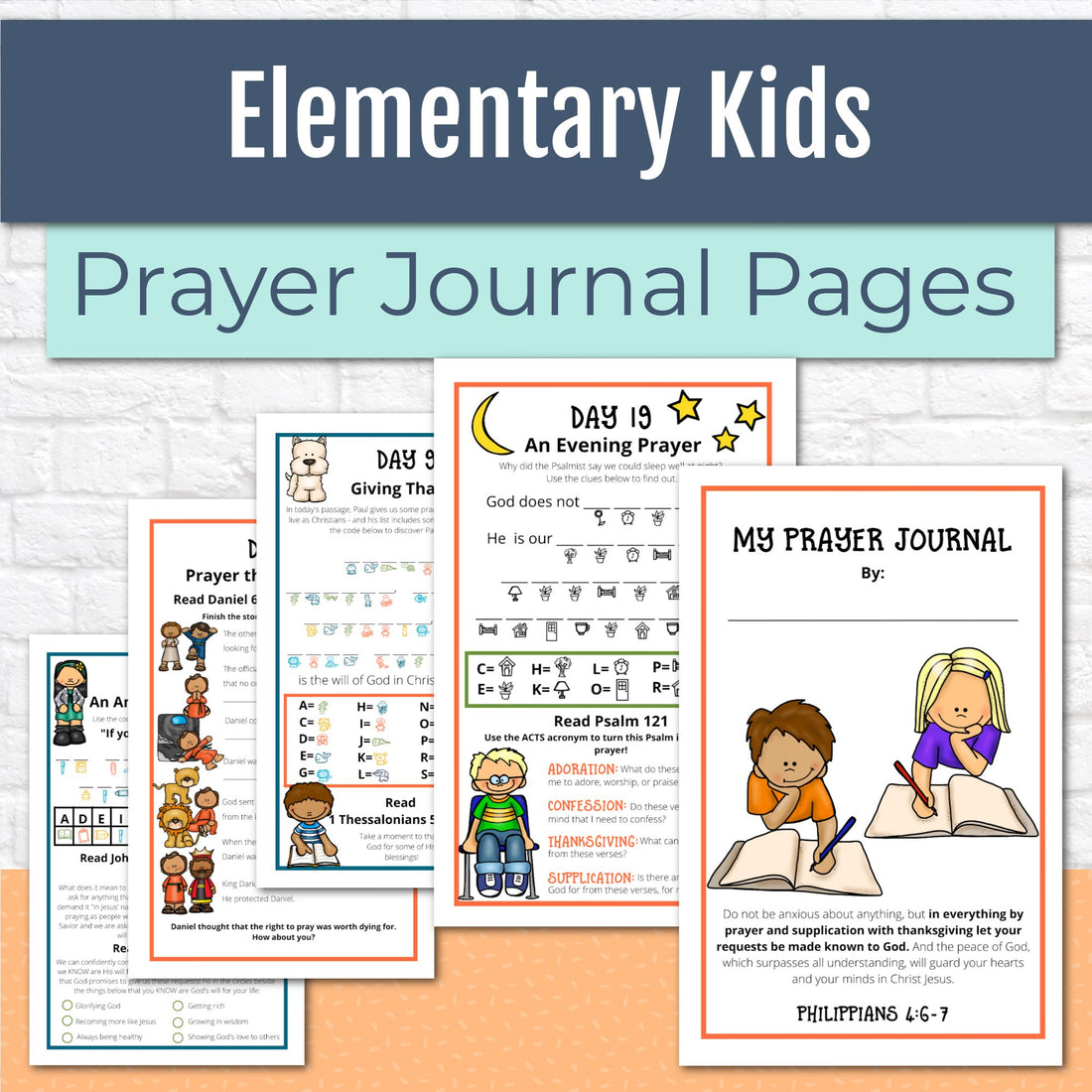 Prayer Journal Pages for Elementary Kids