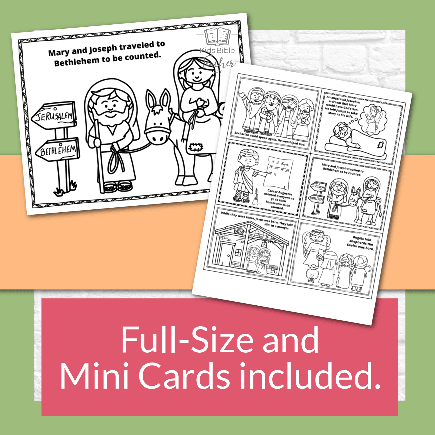 jesus' birth coloring pages and mini cards | 22 christmas bible coloring  pages