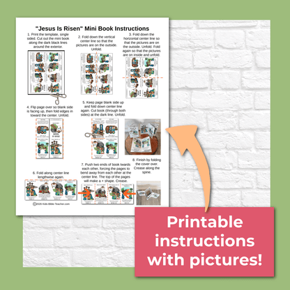"Jesus Is Risen" Mini Book Easter Bible Craft for Kids