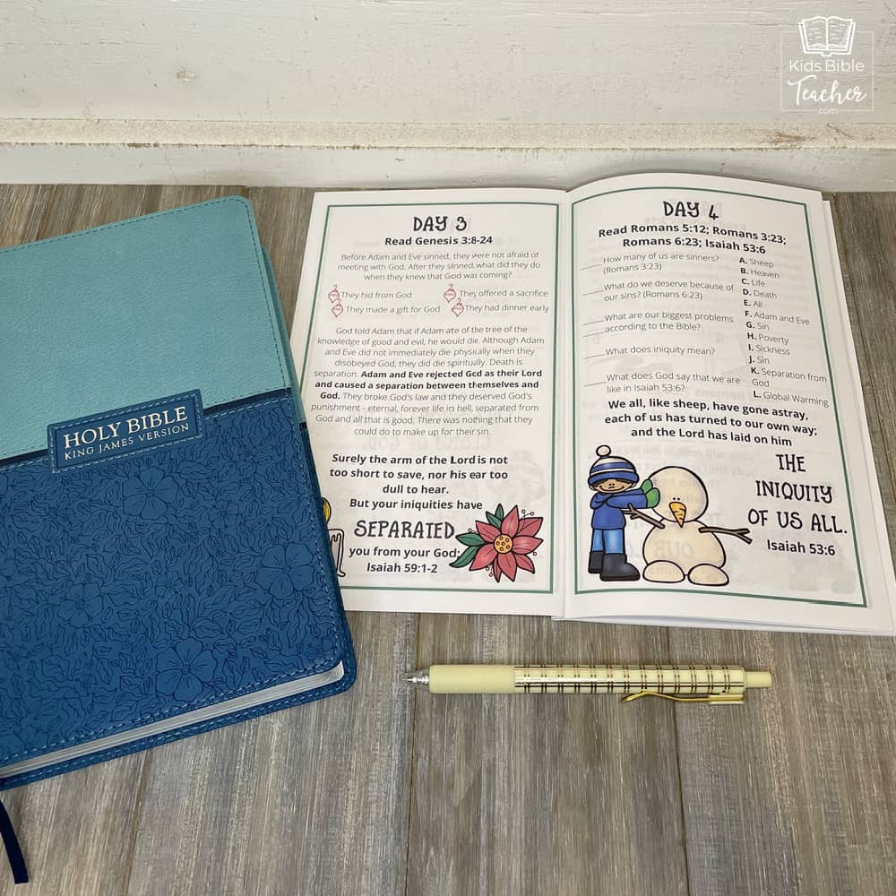 Christmas Bible Journal Pages for Kids 31 Days of Advent Bible Reading (Undated)
