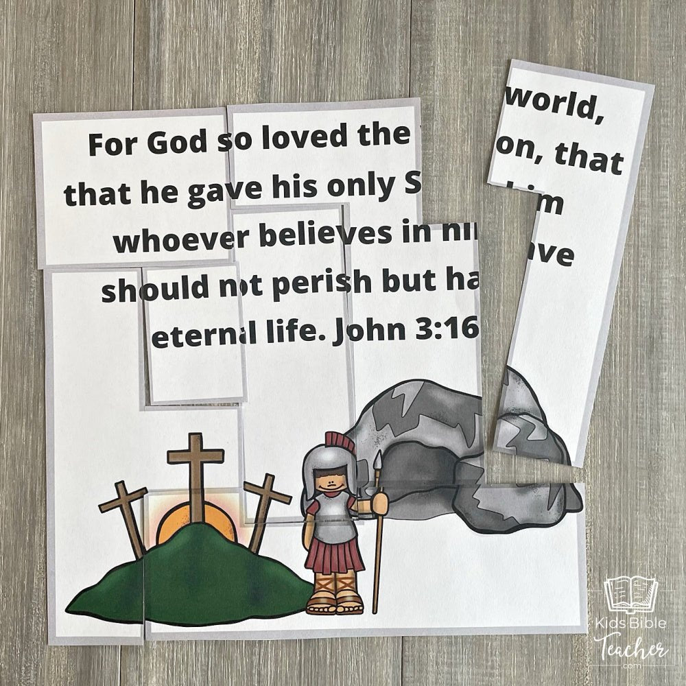 Resurrection Bible Verse Puzzles | Easter Bible Verse Puzzles for Kids