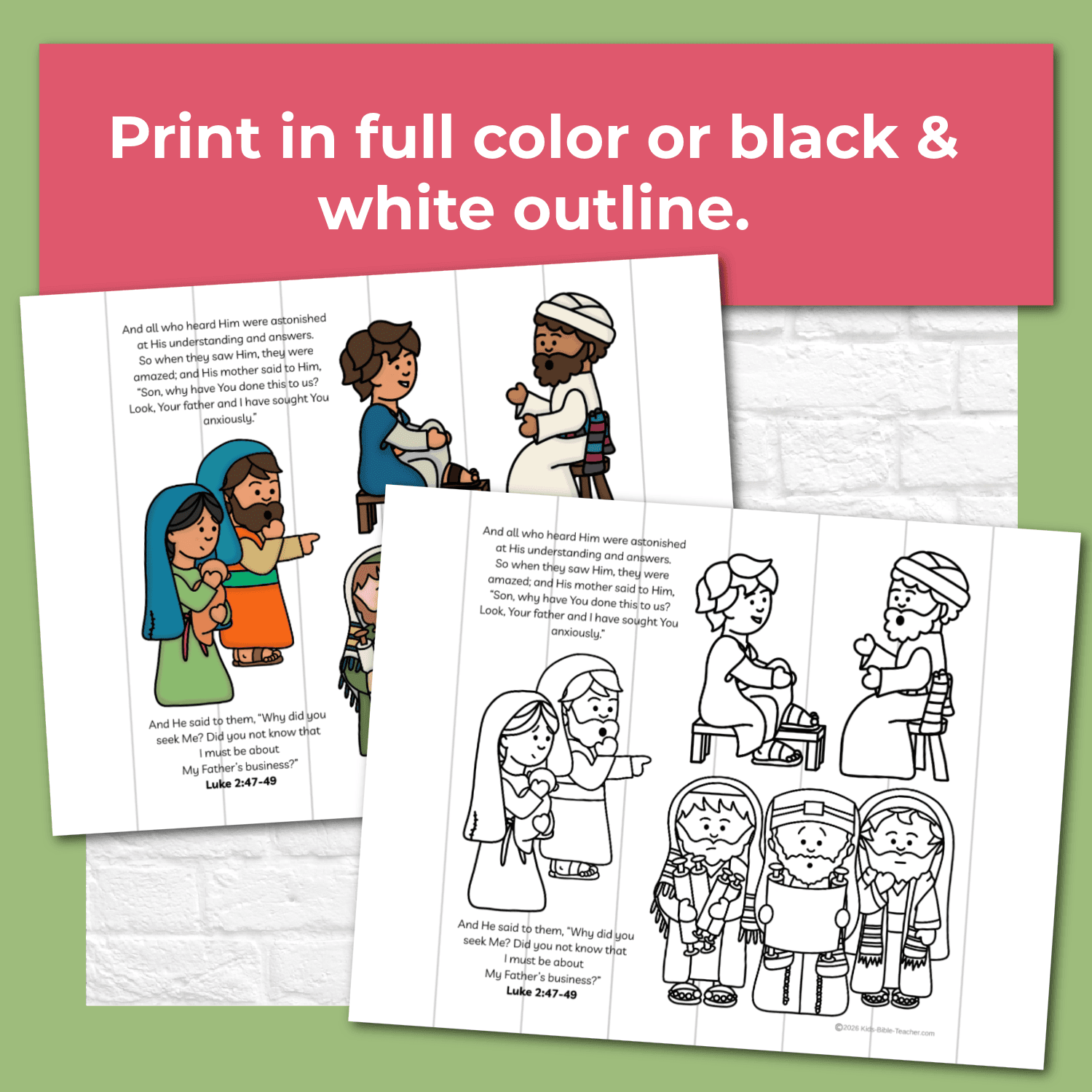 Jesus in the Temple Bible Story Craft