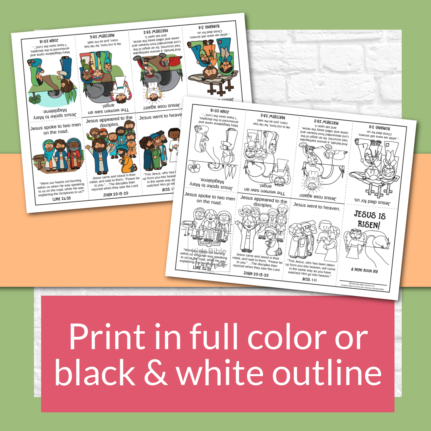 "Jesus Is Risen" Mini Book Easter Bible Craft for Kids