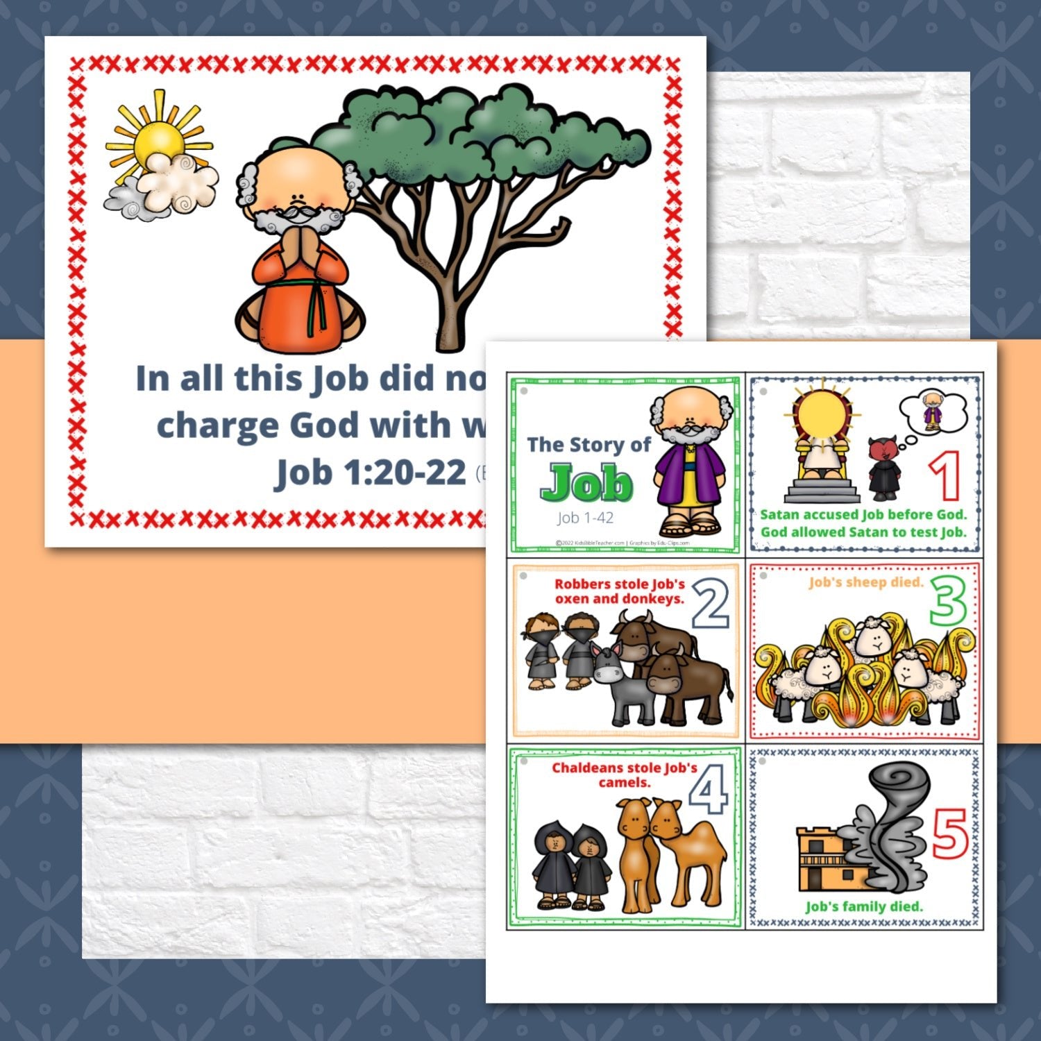 Job Bible Story Teaching Posters and Mini Cards