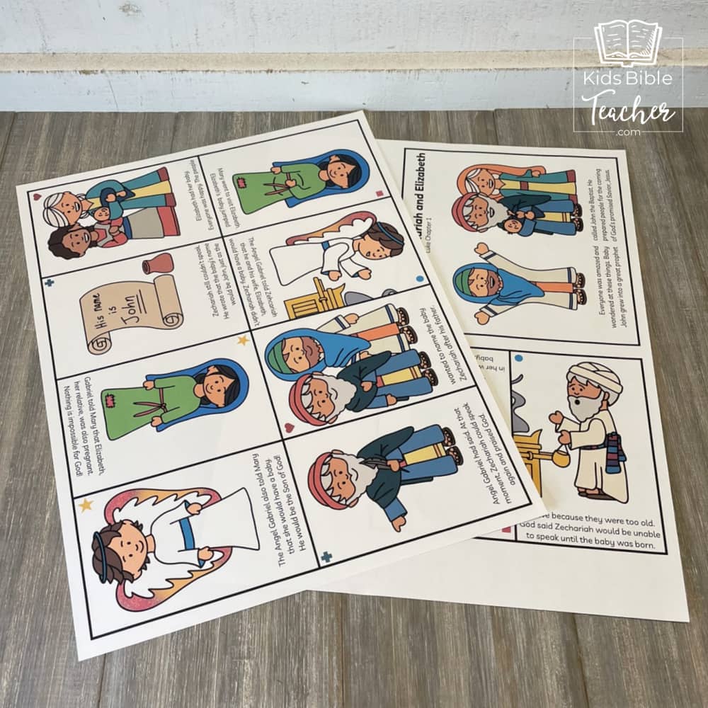 Zechariah and Elizabeth Booklet Bible Story Craft