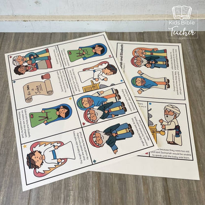 Zechariah and Elizabeth Booklet Bible Story Craft