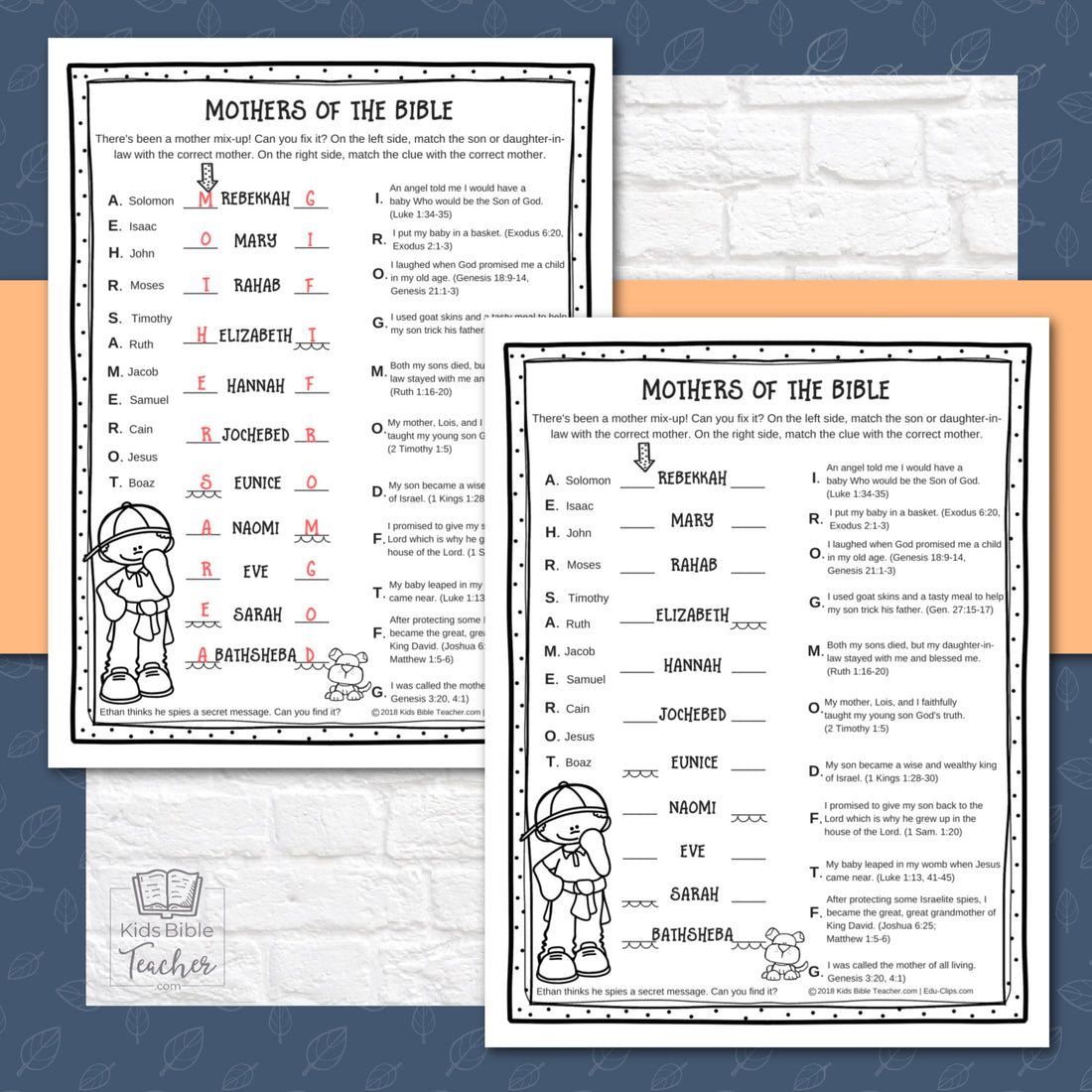 Mothers Day Worksheets Bible Activity Pages for Kids – Kids Bible Teacher