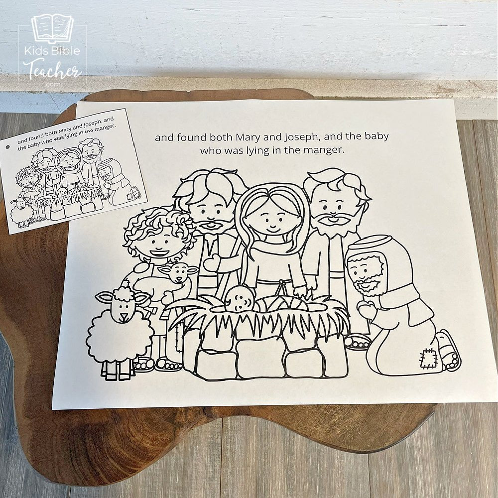 The Story of the Shepherds Christmas Bible Coloring Pages and Mini Cards