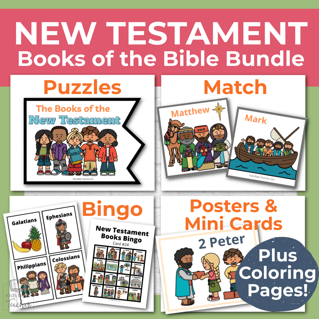 New Testament Books of the Bible Printable Activity Bundle for Kids