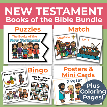 New Testament Books of the Bible Printable Activity Bundle for Kids