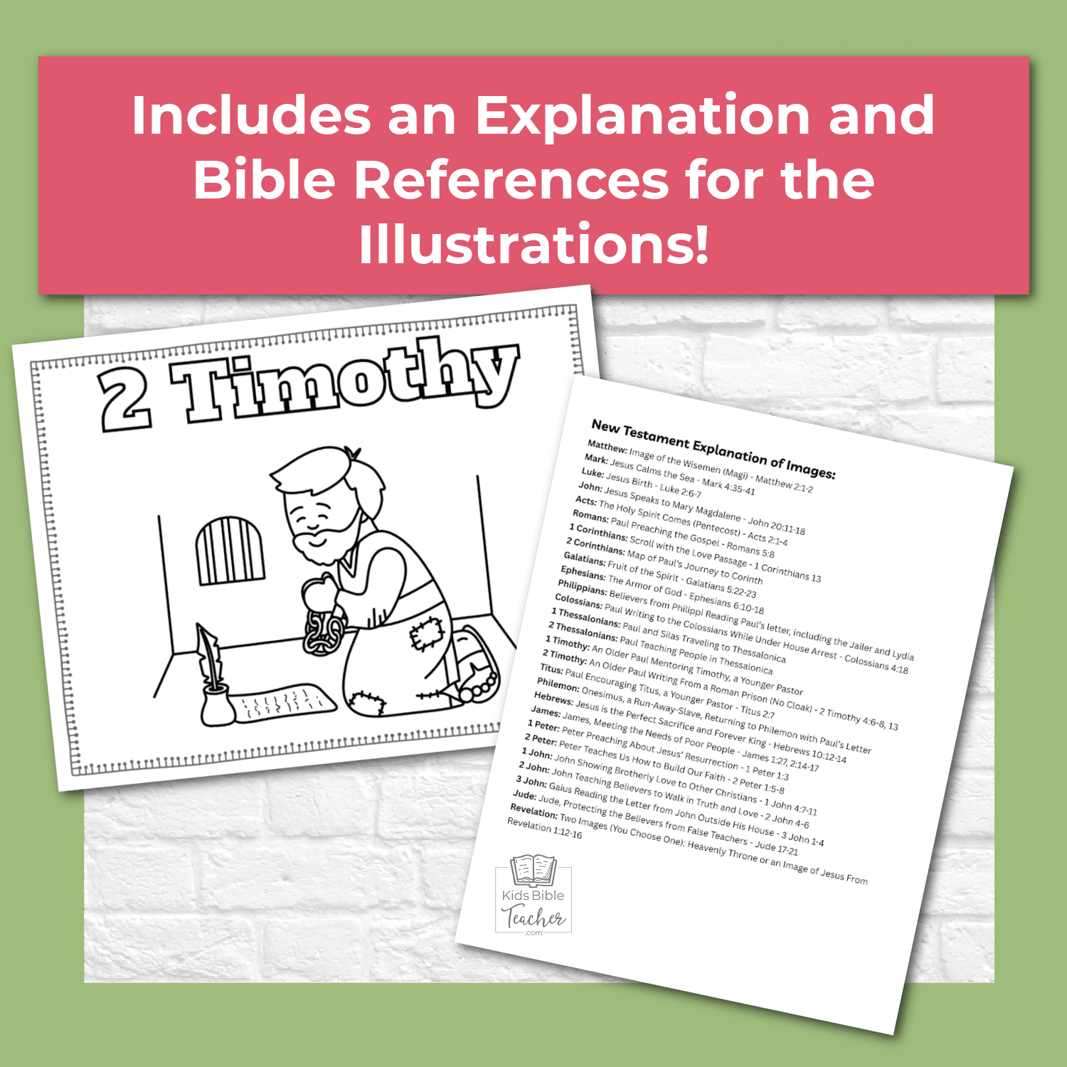 New Testament Books of the Bible Coloring Pages and Mini Cards for Kids