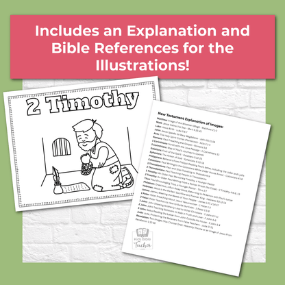 New Testament Books of the Bible Coloring Pages and Mini Cards for Kids