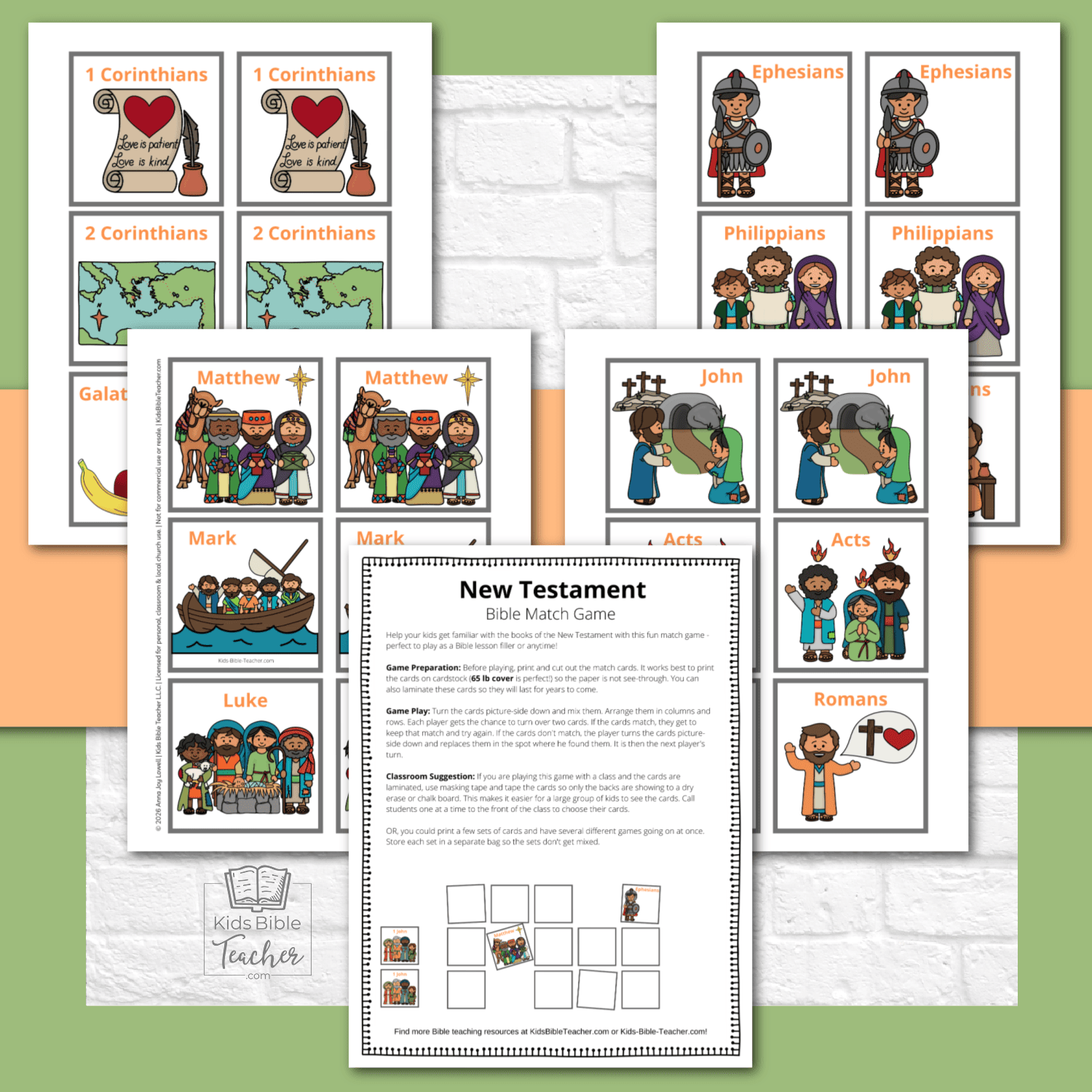 Bible Match Game - Bible Memory Game for New Testament Books of the Bible