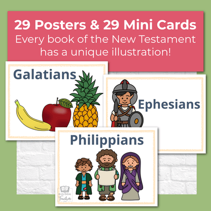 New Testament Books of the Bible Teaching Posters and Mini Cards