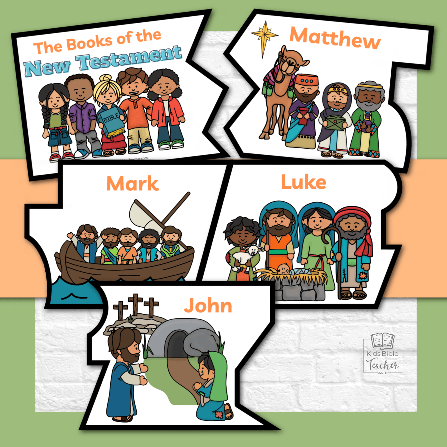 Books of the Bible Puzzle - New Testament Bible Games for Youth
