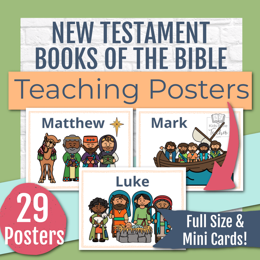 New Testament Books of the Bible Teaching Posters and Mini Cards