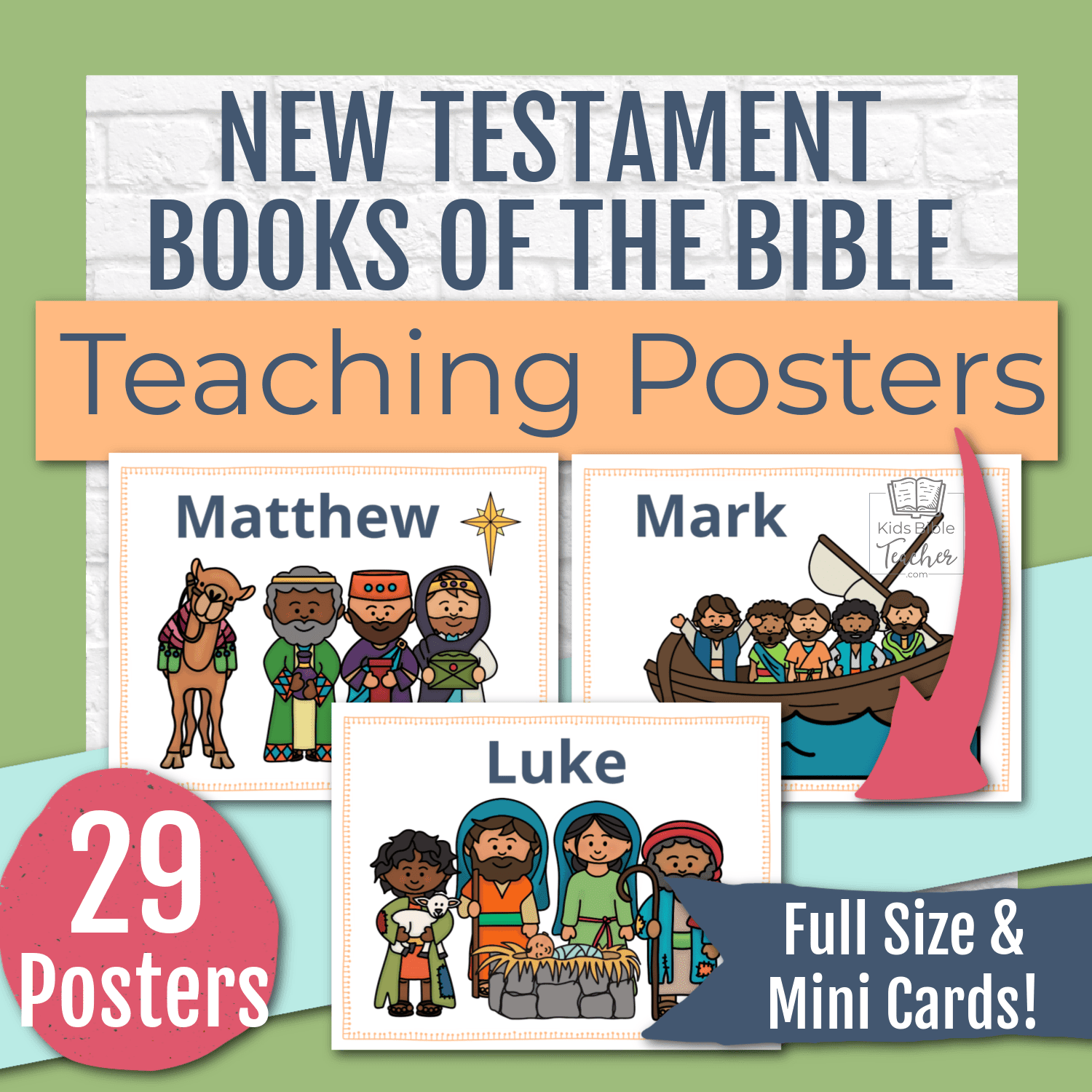 New Testament Books of the Bible Teaching Posters and Mini Cards