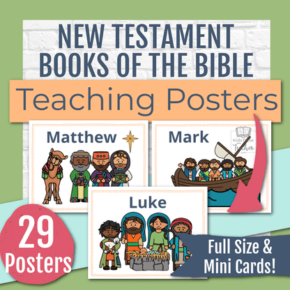 New Testament Books of the Bible Teaching Posters and Mini Cards