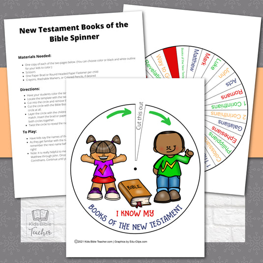 New Testament Spinner Books of the Bible Craft – Kids Bible Teacher