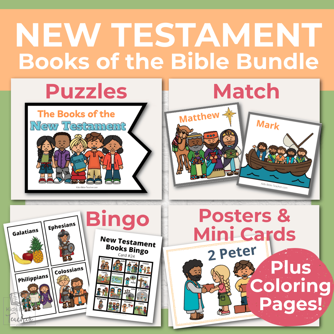 New Testament Books of the Bible Printable Activity Bundle for Kids