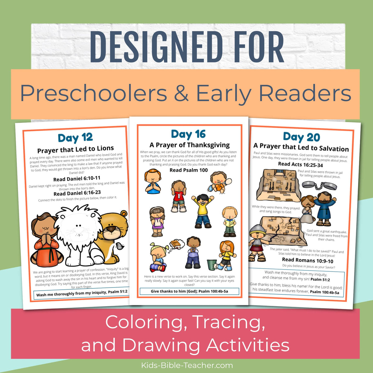 Prayer Journal Pages for Preschoolers and Early Readers